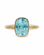 Sterling Silver Mini Aquamarine Elongated Cushion Ring