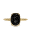 Sterling Silver Mini Black Elongated Cushion Ring