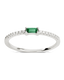 Sterling Silver Thin Emerald CZ Stacking Birthstone Ring