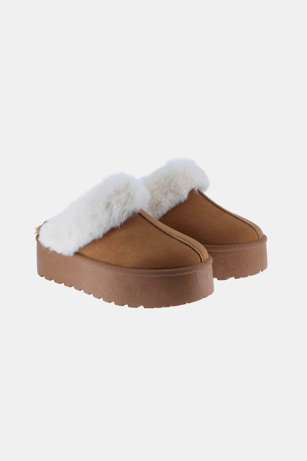 Weeboo Thick Bottom Fur Trim Snow Slippers Secondary image