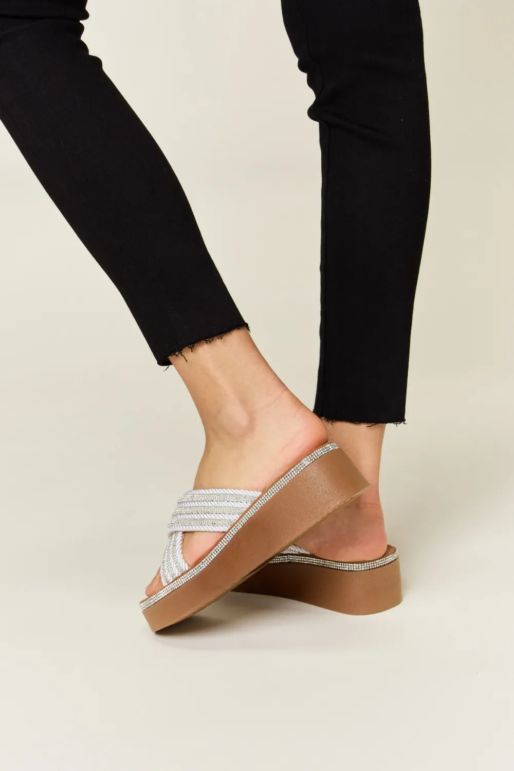 Forever Link Rhinestone Platform Wedge Sandals Secondary image