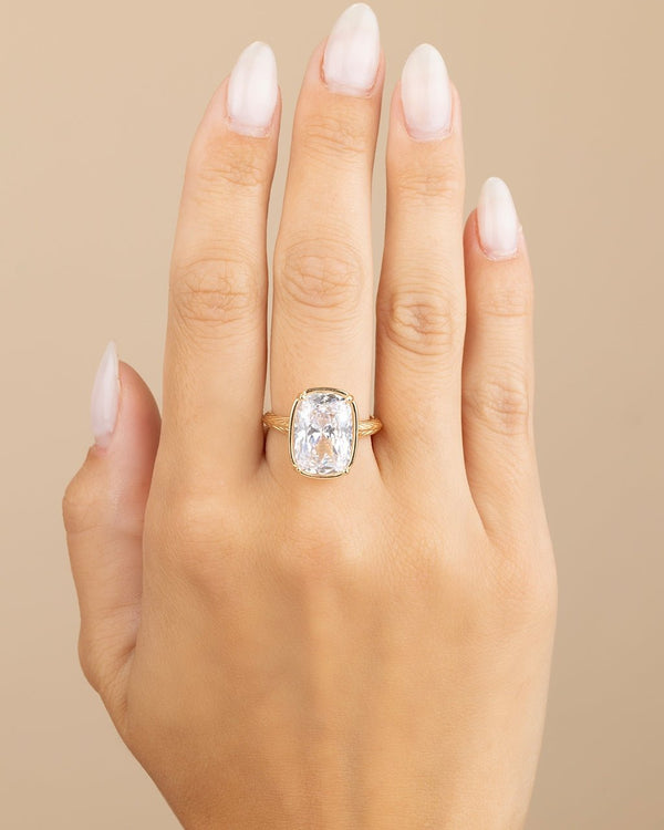 Sterling Silver Elongated Cushion Cocktail Ring 4ct & 8ct