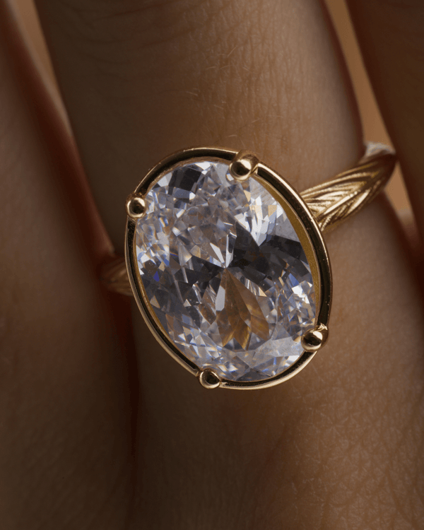 Sterling Silver Oval Cut CZ Cocktail Ring