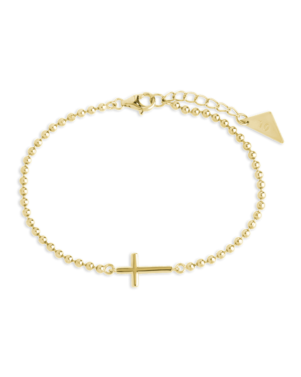 Sterling Silver Kelsey Beaded Cross Bracelet