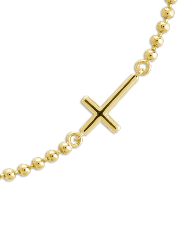 Sterling Silver Kelsey Beaded Cross Bracelet