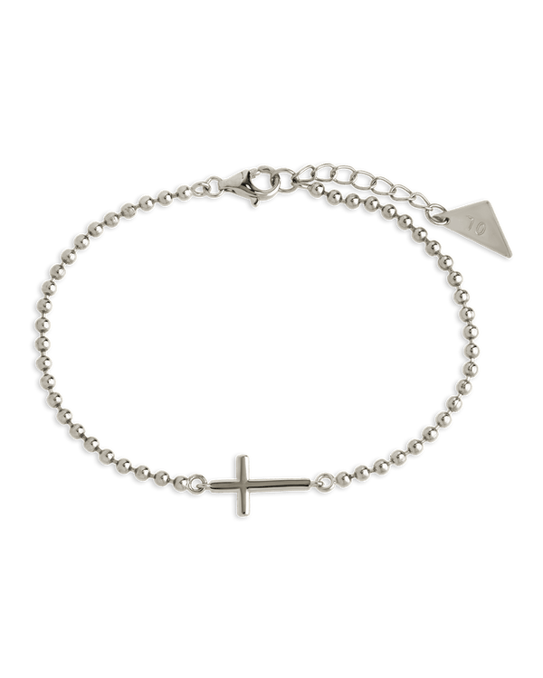 Sterling Silver Kelsey Beaded Cross Bracelet