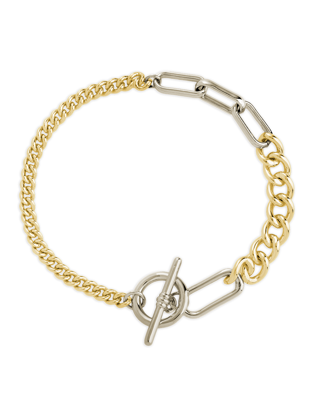Elaine Dualtone Mixed Chain Toggle Bracelet Main image