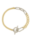 Elaine Dualtone Mixed Chain Toggle Bracelet