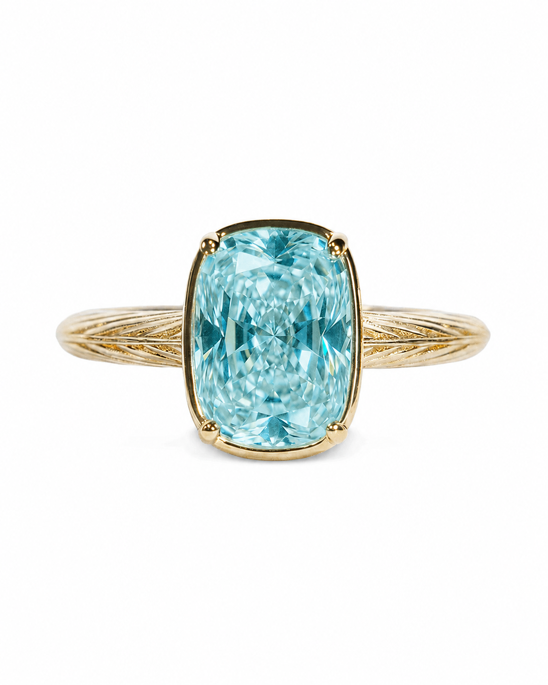 Sterling Silver Mini Aquamarine Elongated Cushion Ring Main image