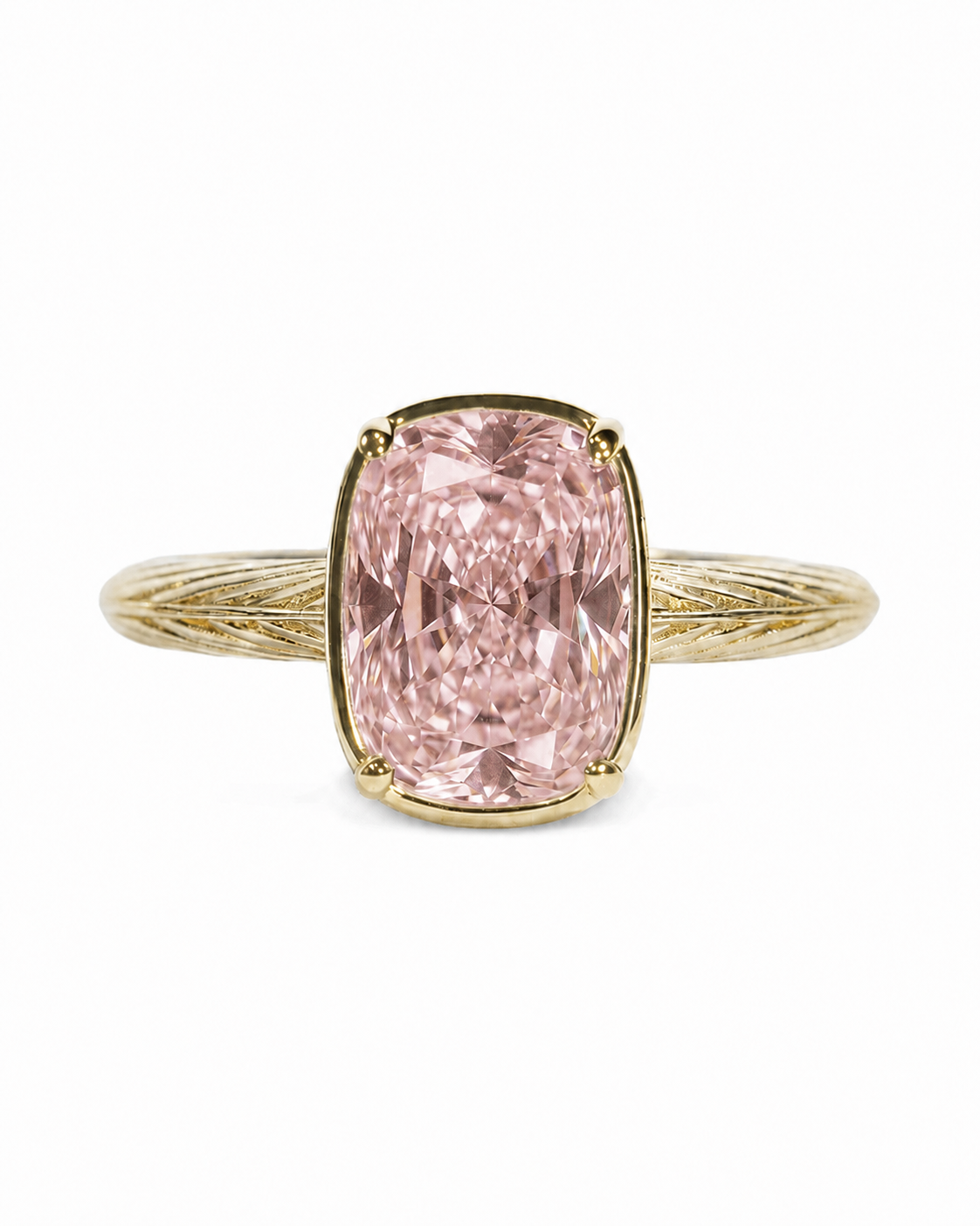 Sterling Silver Mini Pink Sapphire Cushion Ring Main image