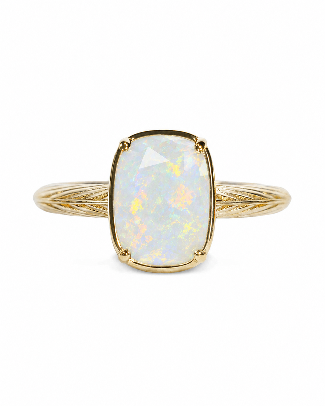 Sterling Silver Mini Opal Elongated Cushion Ring Main image