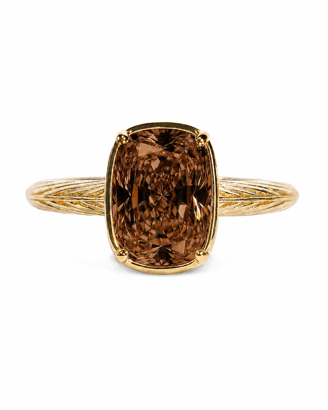 Sterling Silver Mini Chocolate Elongated Cushion Ring Main image
