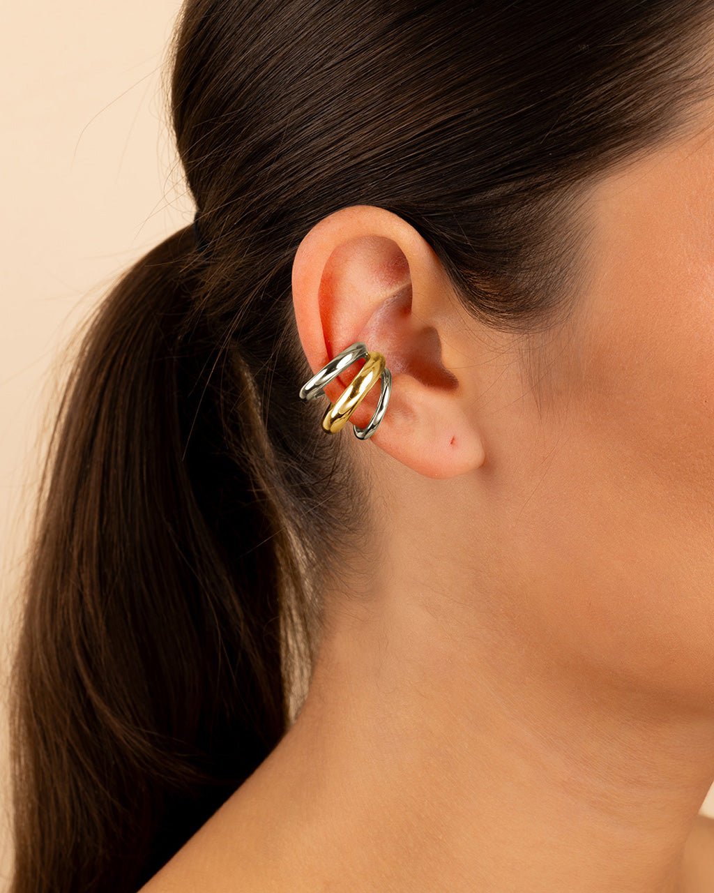 Johanna Two-Tone Interlocking Ear Cuff Set Secondary image