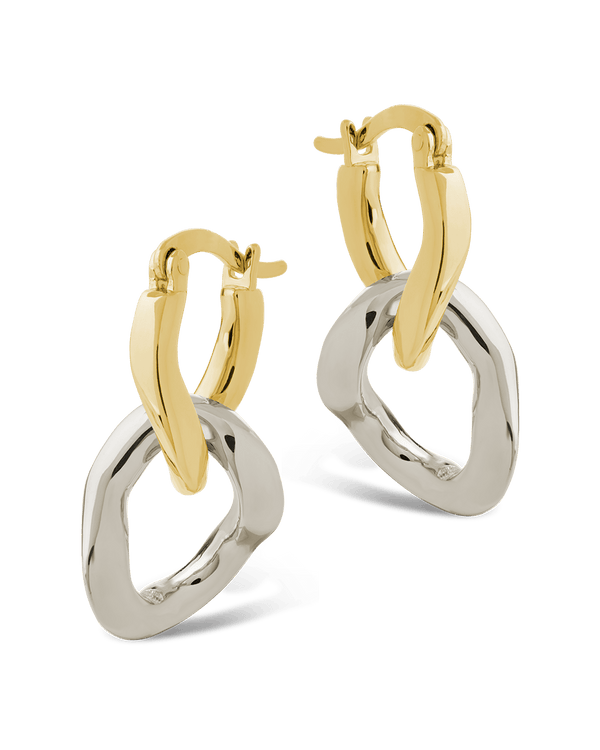 Trudy Dualtone Chainlink Drop Hoops