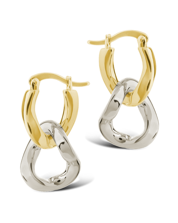 Trudy Dualtone Chainlink Drop Hoops