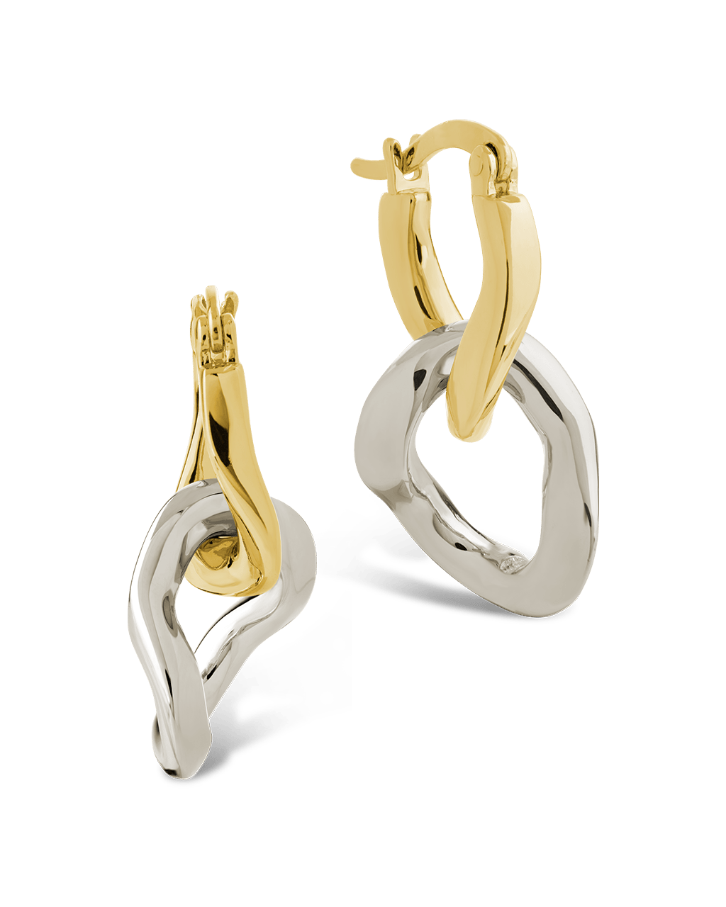 Trudy Dualtone Chainlink Drop Hoops Main image