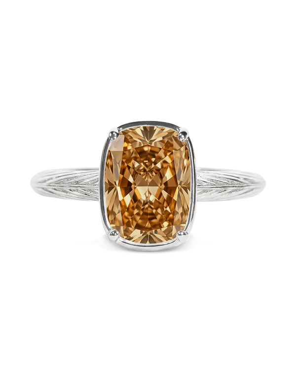Sterling Silver Mini Champagne Elongated Cushion Ring