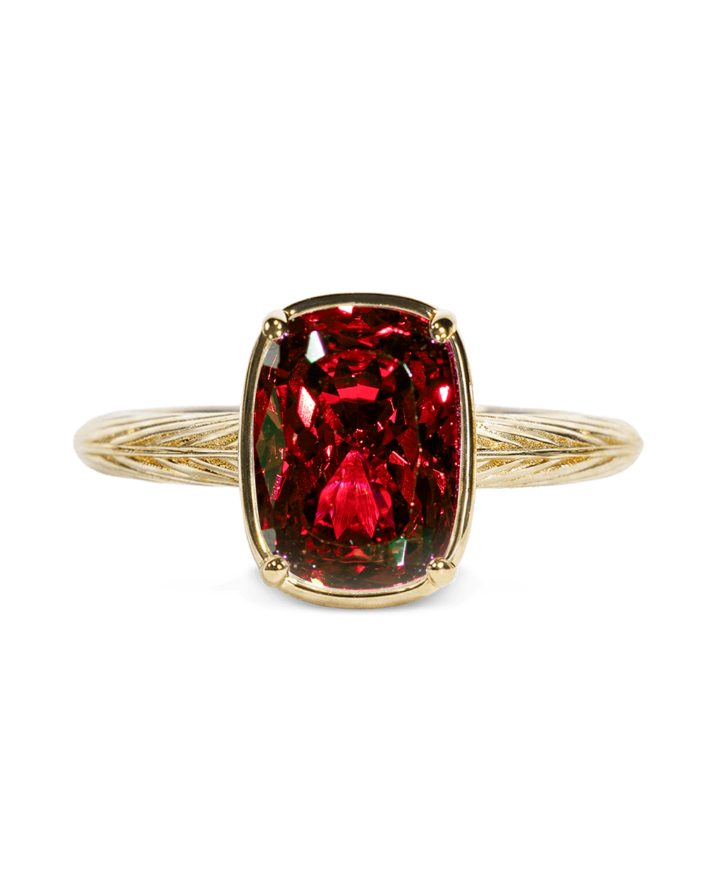 Sterling Silver Mini Garnet Elongated Cushion Ring Main image