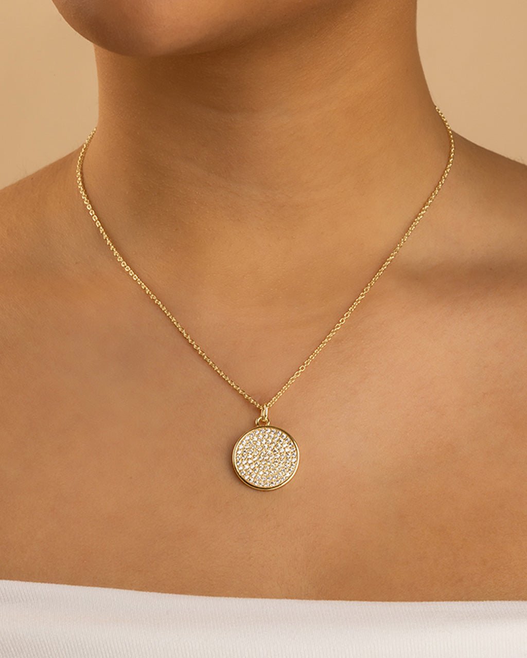 Pave CZ Circle Pendant Secondary image