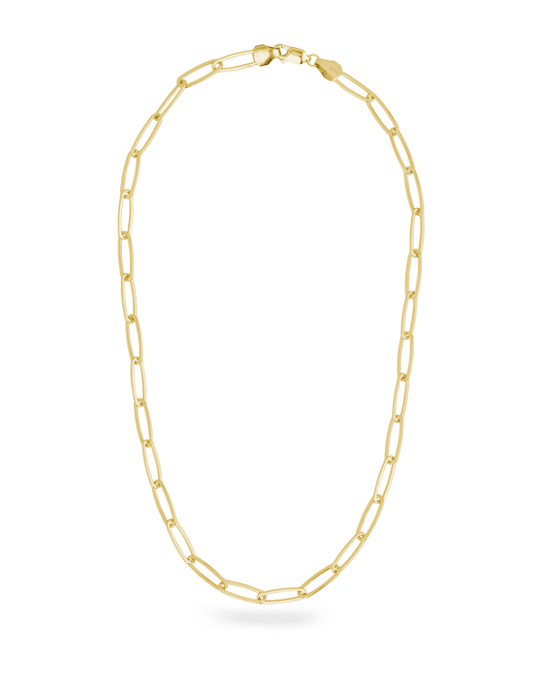 Sterling Silver Large Elongated Paperclip Chain Necklace