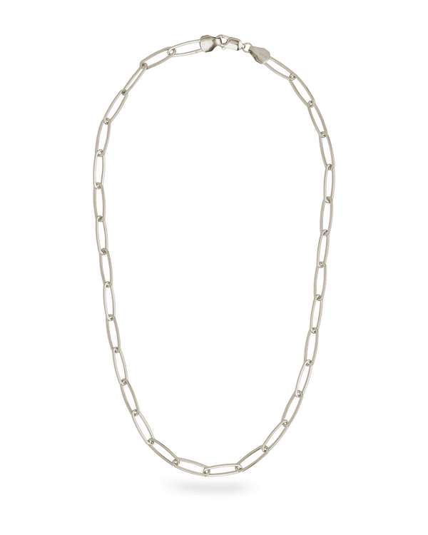Sterling Silver Large Elongated Paperclip Chain Necklace