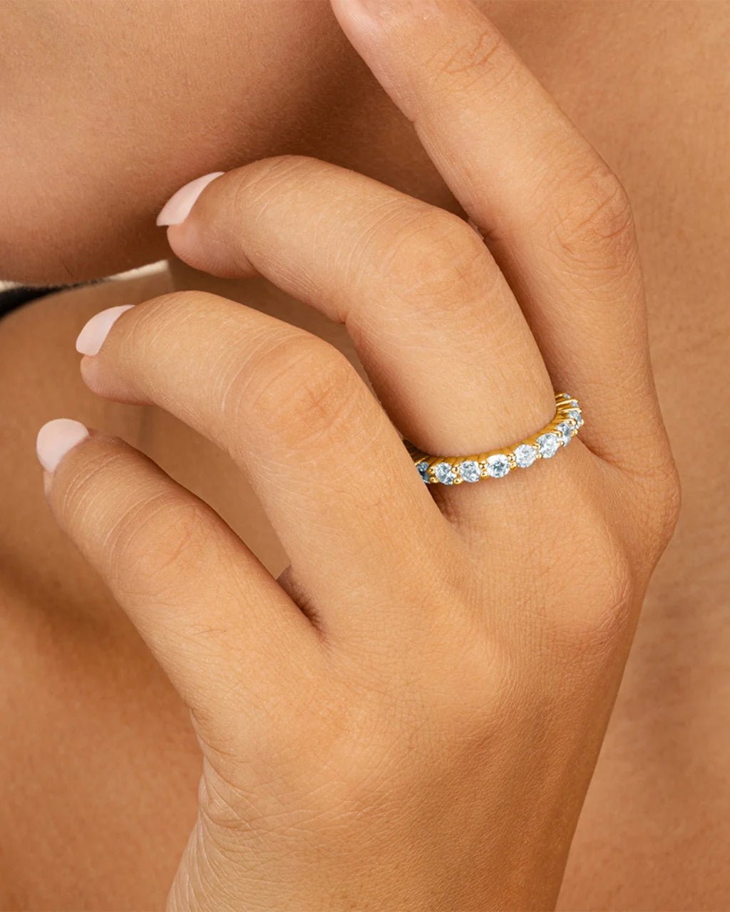 Sterling Silver Dainty Gracie CZ Eternity Ring Secondary image
