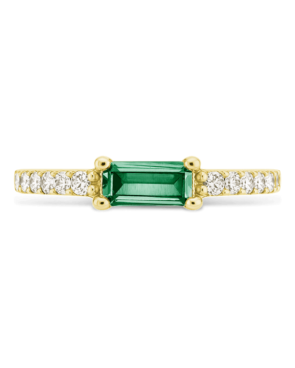 Sterling Silver Thin Emerald CZ Stacking Birthstone Ring