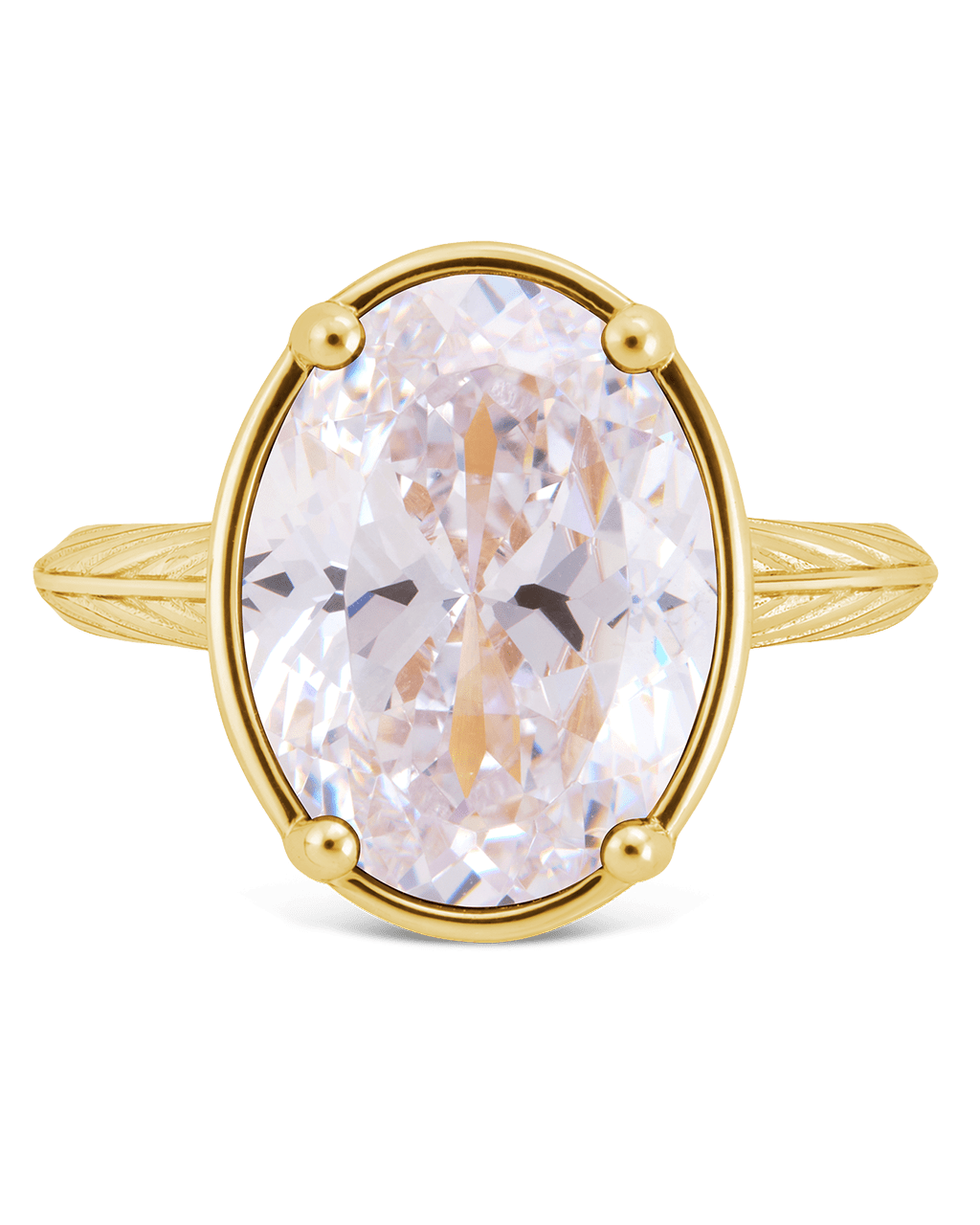 Sterling Silver Oval Cut CZ Cocktail Ring Main image