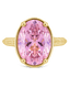 Sterling Silver Oval Cut Pink Sapphire CZ Cocktail Ring