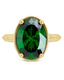 Sterling Silver Oval Cut Emerald CZ Cocktail Ring