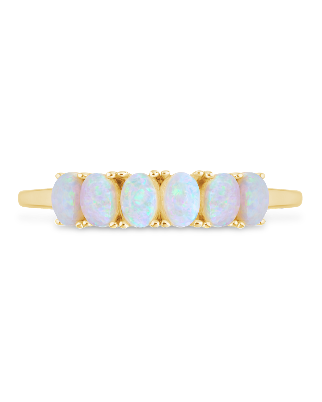 Sterling Silver Blue Opal Cluster Ring Main image