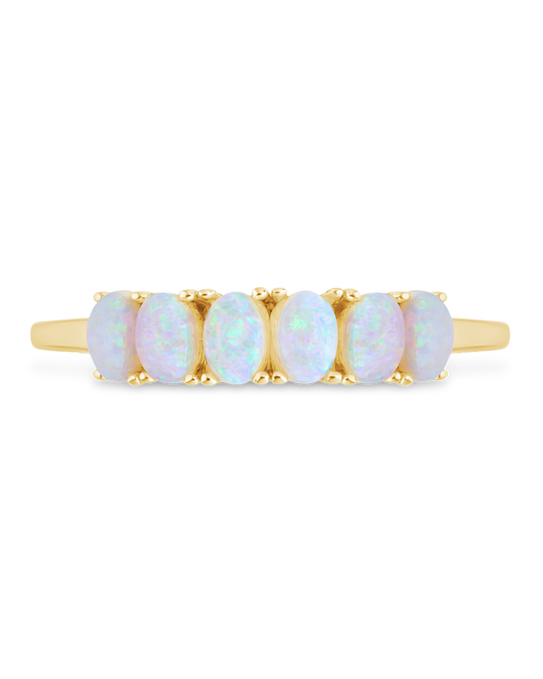 Sterling Silver Blue Opal Cluster Ring