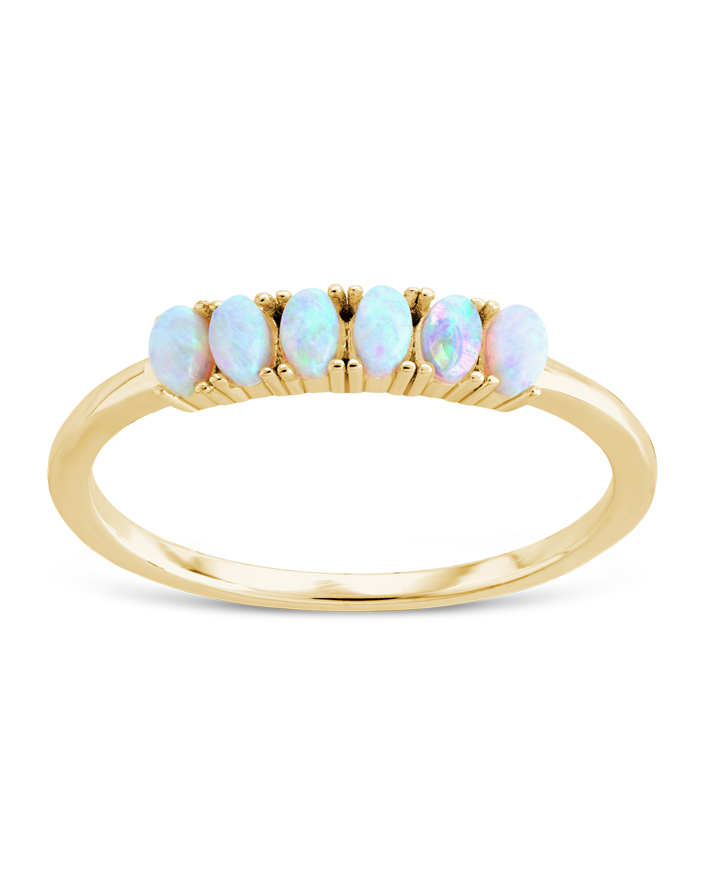 Sterling Silver Blue Opal Cluster Ring Secondary image
