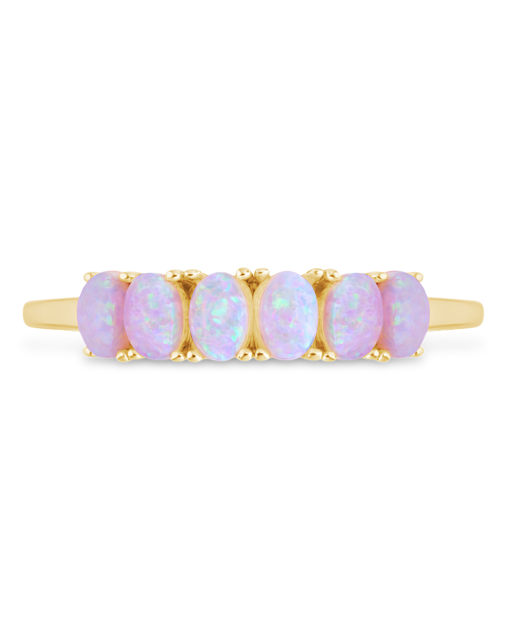 Sterling Silver Pink Opal Cluster Ring Main image