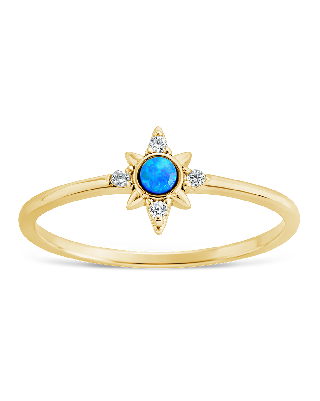 Sterling Silver Blue Opal Sparkle Ring Main image