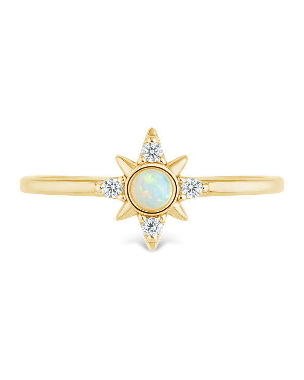 Sterling Silver White Opal Sparkle Ring