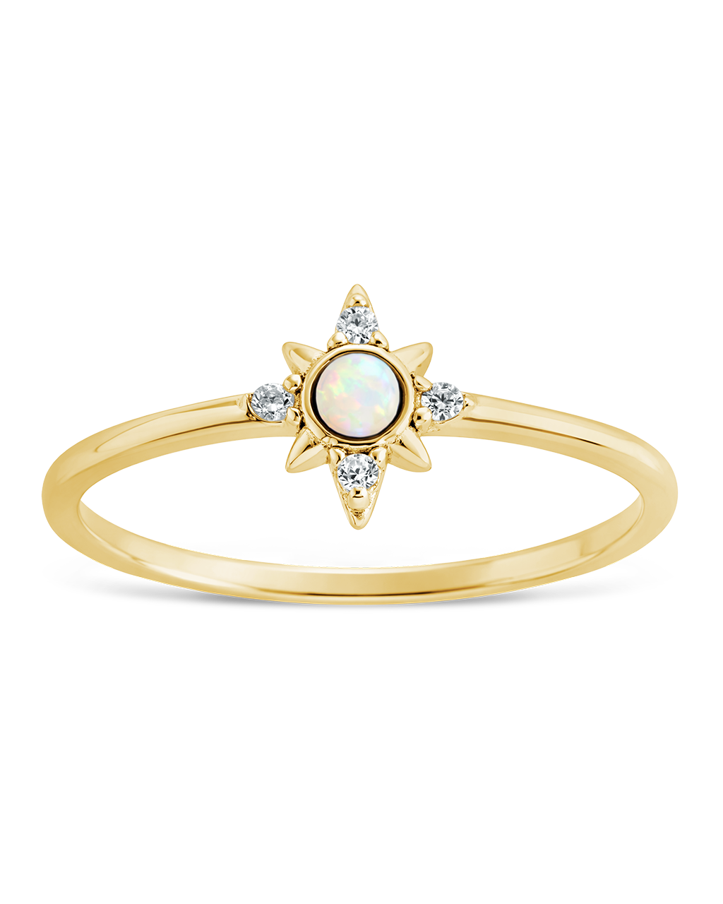 Sterling Silver White Opal Sparkle Ring Main image