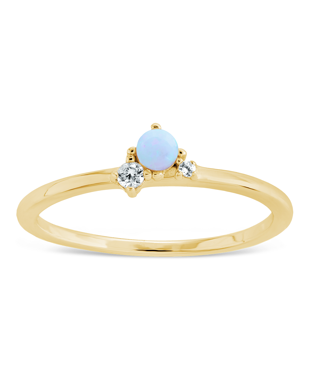 Sterling Silver Blue Opal Trio Ring Main image