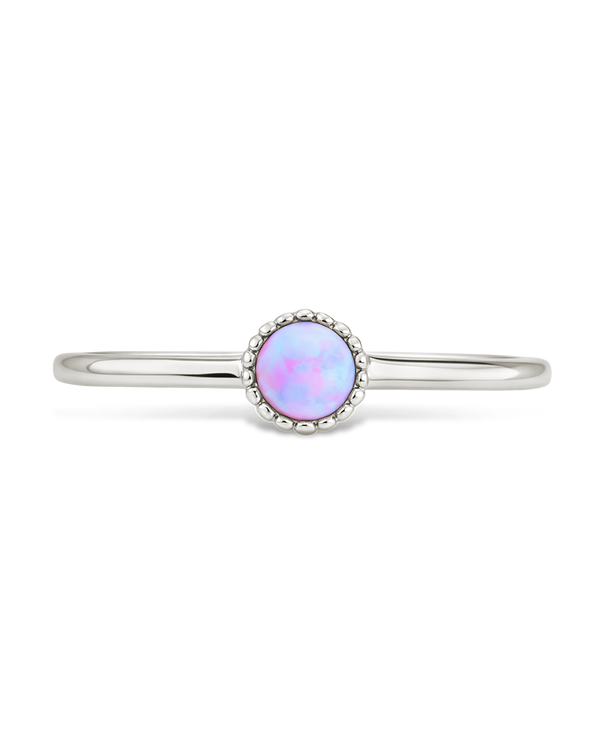 Sterling Silver Blue Opal Solitaire Ring