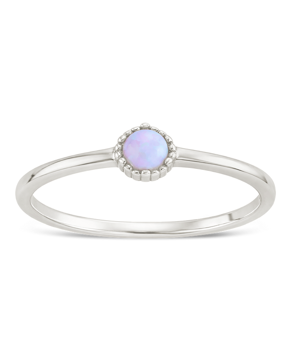 Sterling Silver Blue Opal Solitaire Ring