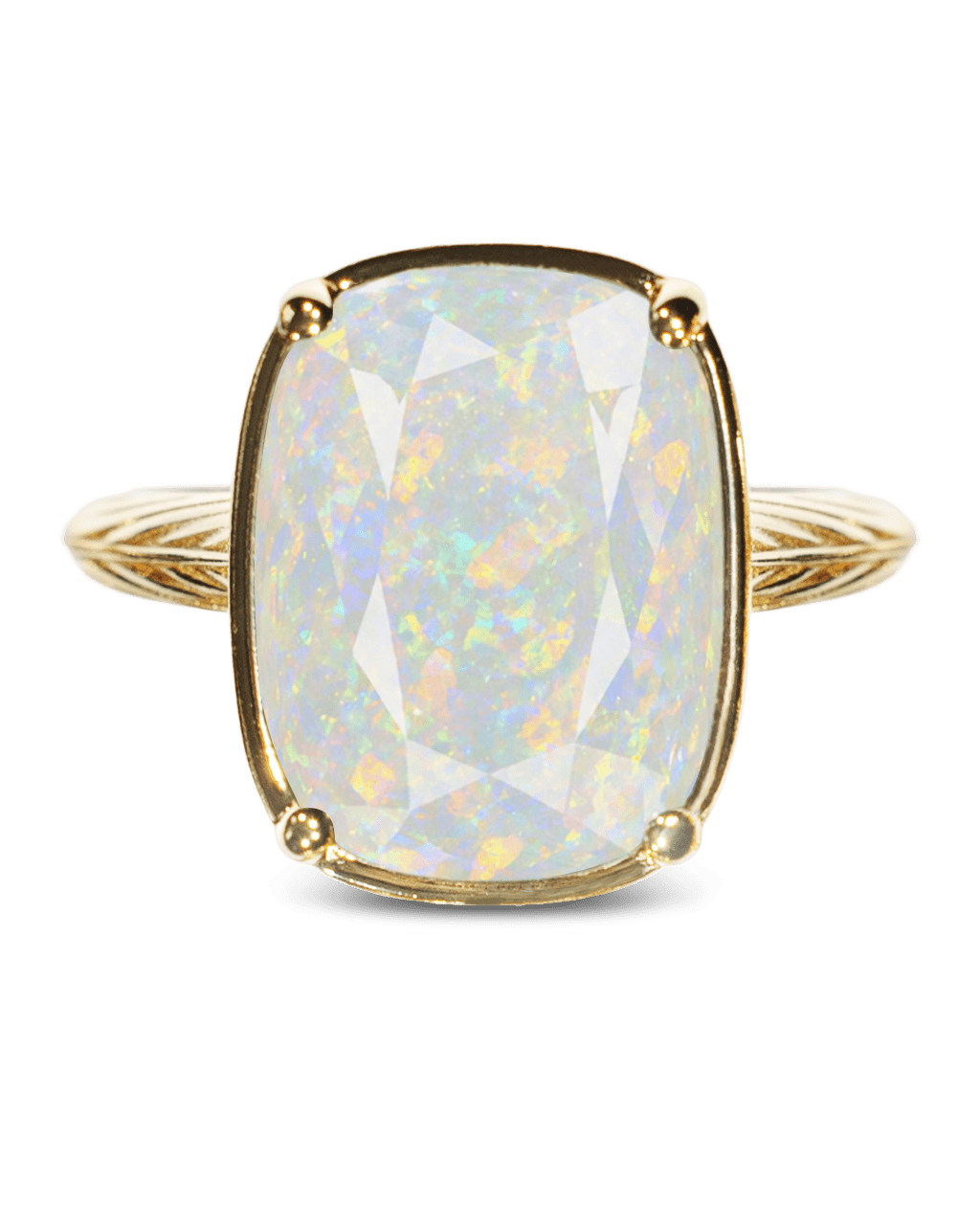 Sterling Silver Elongated Cushion Opal Cocktail Ring Main image