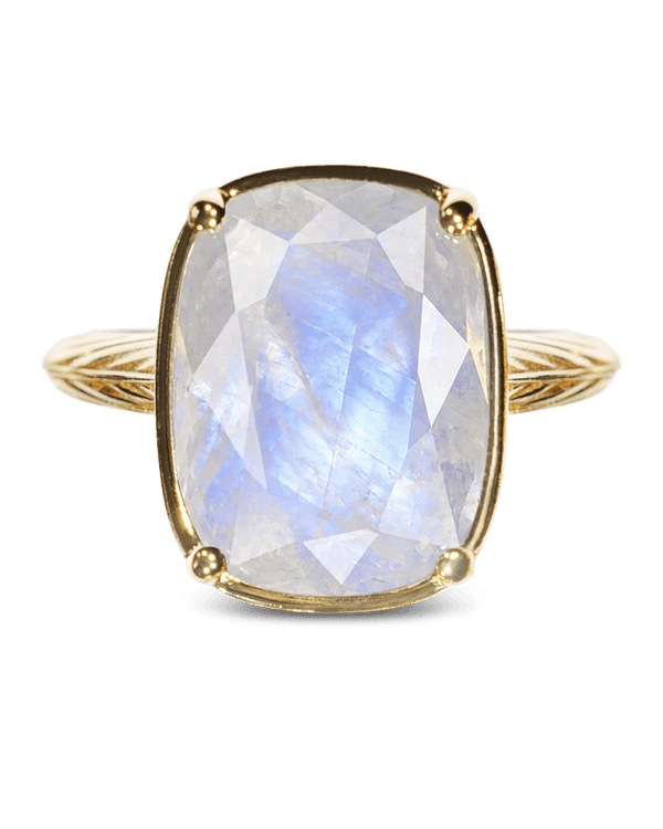 Sterling Silver Elongated Cushion Moonstone Cocktail Ring
