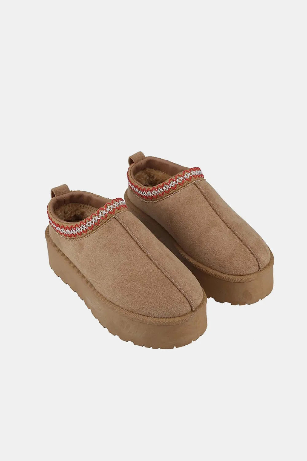 Weeboo Platform Embroidered Trim Slip-On Boots Secondary image