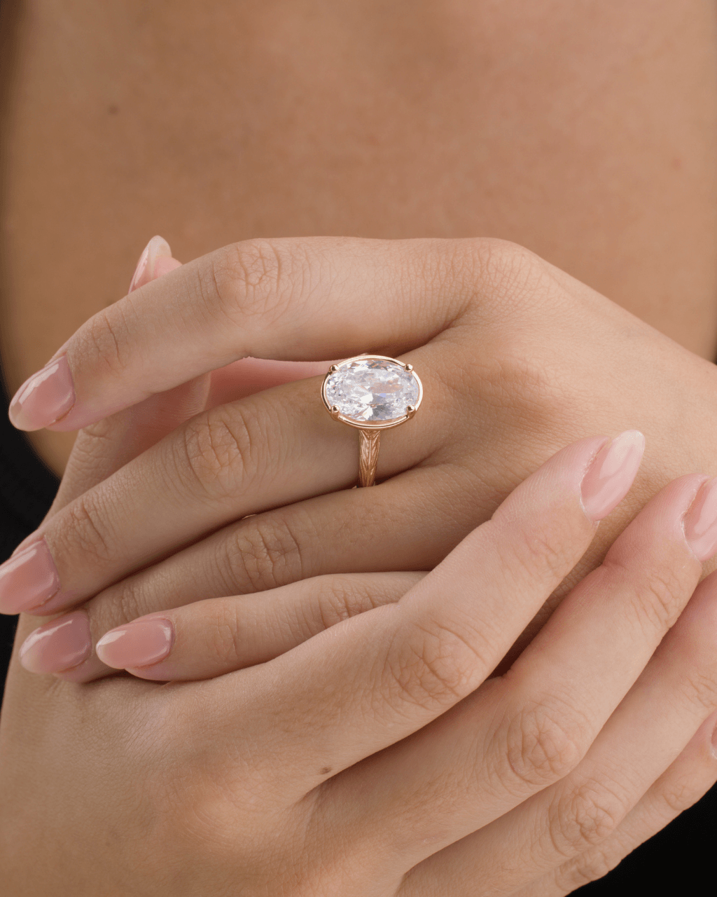 Sterling Silver Oval Cut CZ Cocktail Ring Secondary image