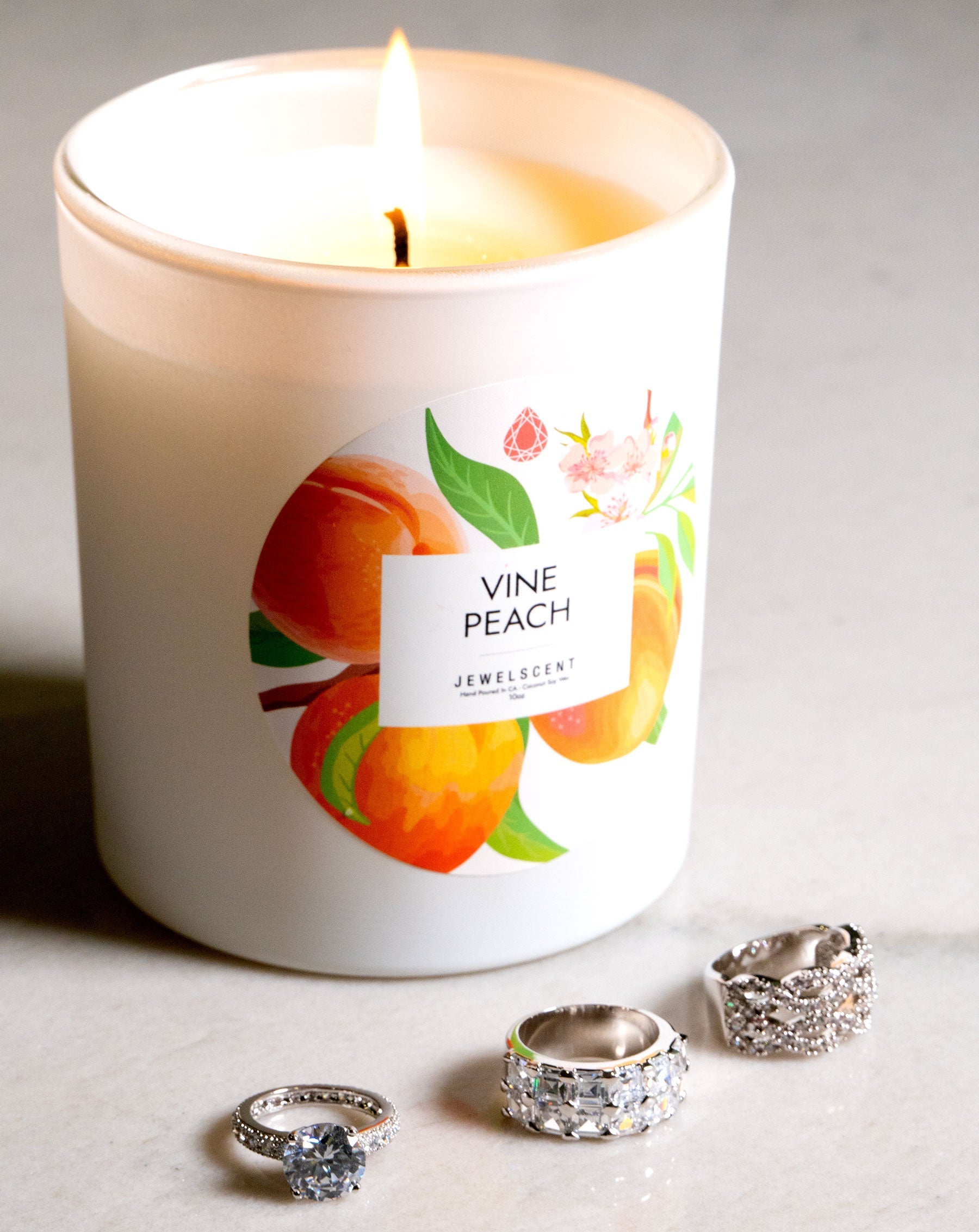 Vine Peach 10oz Mystery Jewelry Candle Secondary image